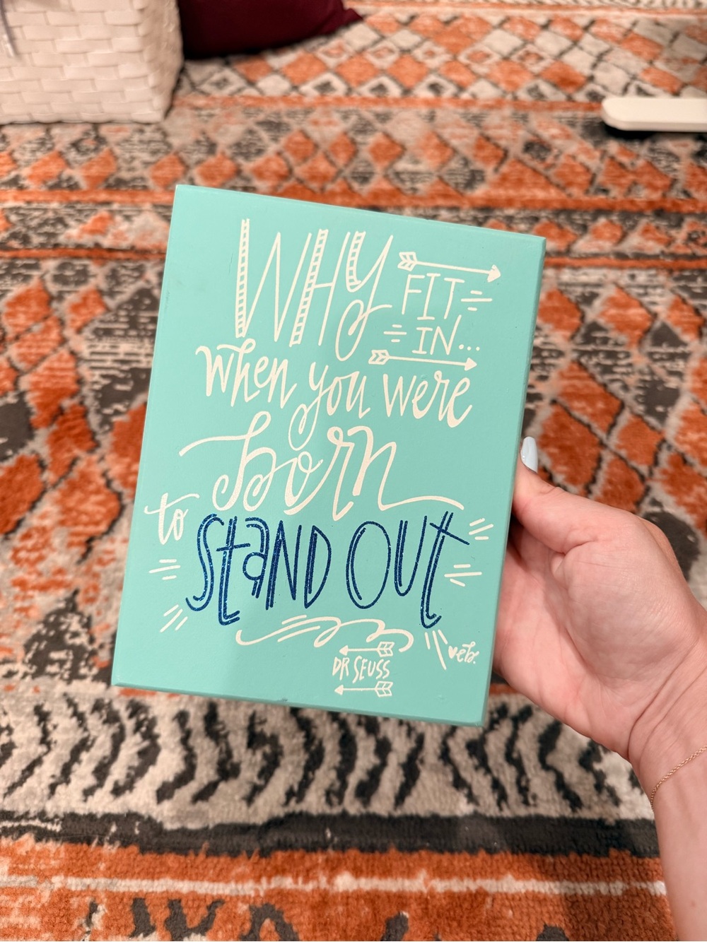 Dr. Seuss Turquoise and Navy Inspirational Artwork